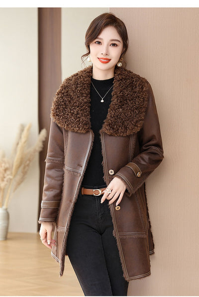 Abrigo de Invierno Largo en Terciopelo Mink para Mujer - Image 11