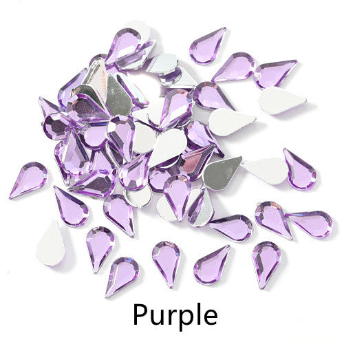 Parches de Diamantes para Uñas - Gotas de Agua Acrílicas con Base Plana - Image 27