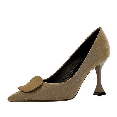 Zapatos Stiletto Negro Profesional Retro - Tacón Grueso Versátil - Image 8