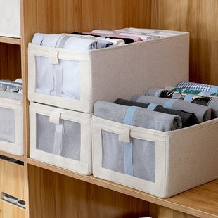 Caja Organizadora de Algodón y Lino con Diseño de Ranuras Estrechas - Image 7