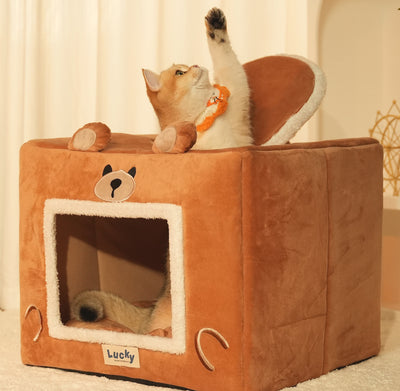 Casa Cama Térmica para Mascotas - Cueva Acogedora Lavable - Image 9