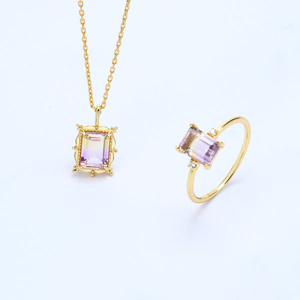 Anillo de Plata 925 Octagonal con Amatista para Mujer