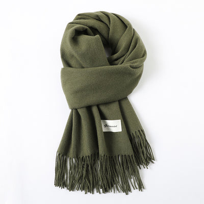 Bufanda de Cachemira Artificial con Borlas - Abrigo Cálido para Otoño e Invierno - Image 30