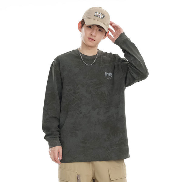 Playera Oversized Manga Larga Tie-Dye Retro Estilo Vintage
