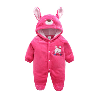 Pijama Tipo Mameluco de Franela con Capucha para Bebé - Unisex 0-1 Año - Image 9