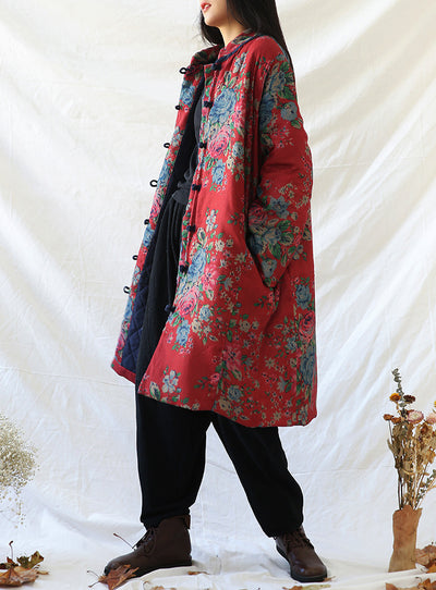 Abrigo Retro Floral de Algodón y Lino para Mujer - Estilo Vintage - Image 26