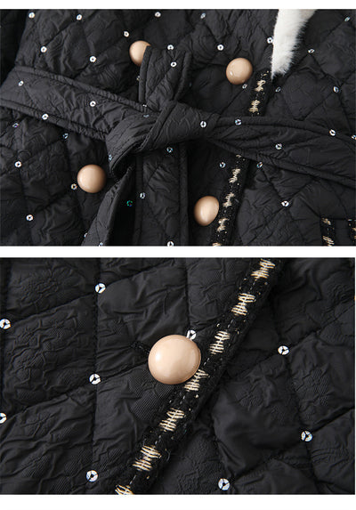 Chaqueta Acolchada Mujer con Cinturón Doble Capa Premium - Image 11