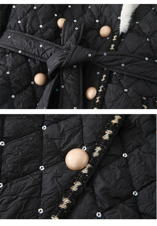 Chaqueta Acolchada Mujer con Cinturón Doble Capa Premium - Image 11