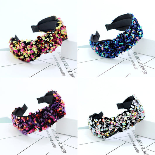 Diadema Brillante Cruzada para el Cabello con Efecto Glitter - Image 5