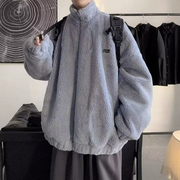 Abrigo Casual Holgado para Hombre Otoño Invierno con Forro Polar Acolchado