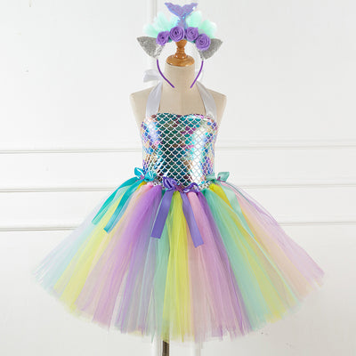 Vestido Infantil con Escamas de Pez - Diseño Elegante y Cómodo - Image 2