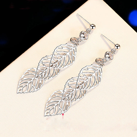 Aretes de Plata 925 con Hoja Larga Elegante - Image 4