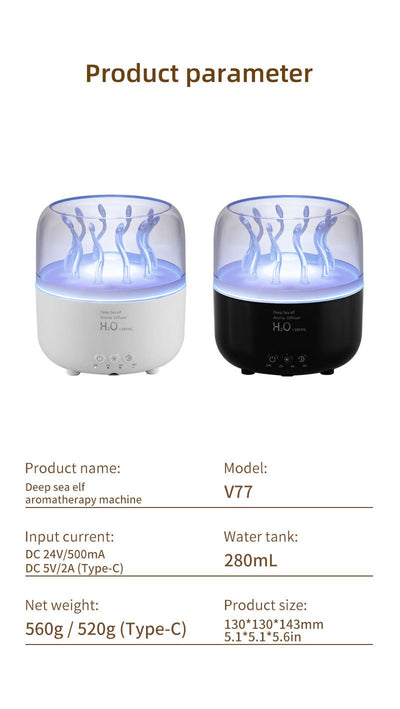 Luz Ambiental Medusa Dinámica con Patrón de Madera y Rotación - Image 10