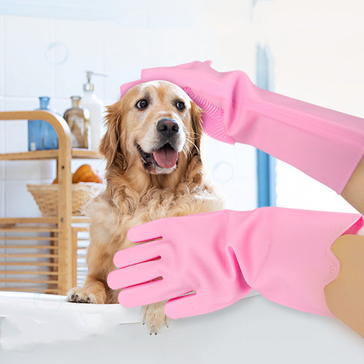 Guantes de Baño para Mascotas con Cepillo Incorporado y Protección Antirasguños - Image 14