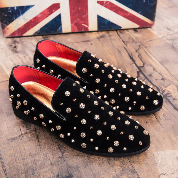 Zapatos Casuales de Gamuza Nobuk Talla Grande con Tachuelas