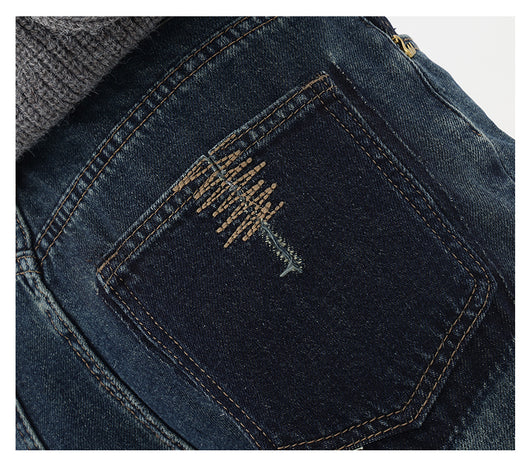 Pantalones Vaqueros Retro Azul Degradado Cintura Alta Rectos Casuales para Mujer - Image 24