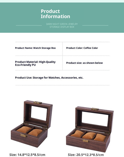 Caja Organizadora de Relojes Retro con Acabado Cuero PU y Diseño Madera - Image 17