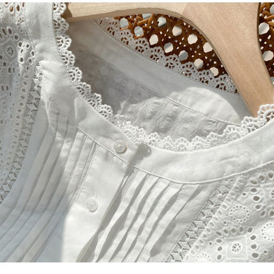 Blusa Blanca Francesa Elegante para Primavera y Verano - Image 8