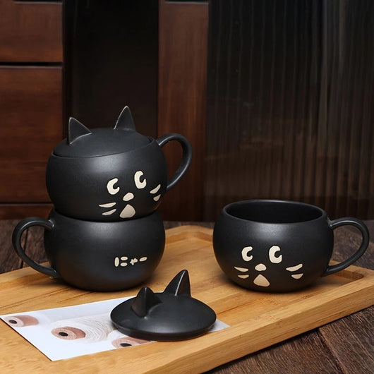 Tazón de Cerámica para Fideos Instantáneos con Gato Sorprendido en Relieve - Image 3