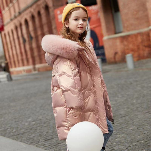 Abrigo Acolchado Talla Grande para Niña con Cuello de Lana - Invierno Cálido - Image 4