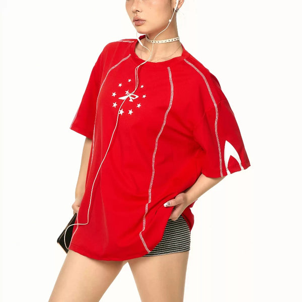 Playera Retro de Manga Corta para Mujer - Estilo Verano
