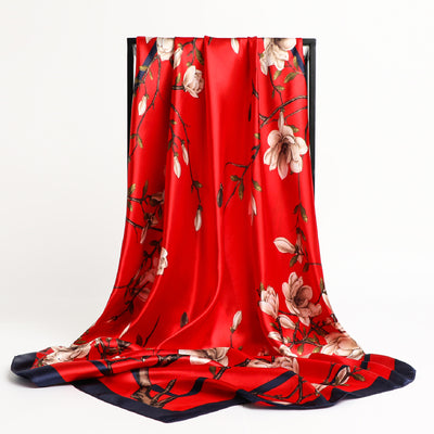 Pañuelo Cuadrado Estampado Floral con Protección Solar para Viajes - Image 3