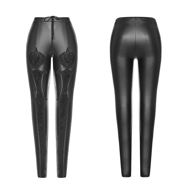 Leggings Deportivos con Bordado Floral y Posicionamiento Punk