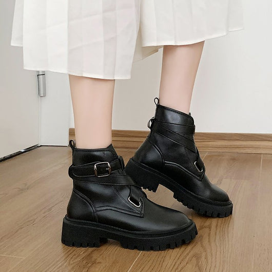 Botas Cortas Casuales de Suela Gruesa con Plataforma Elevada - Image 14