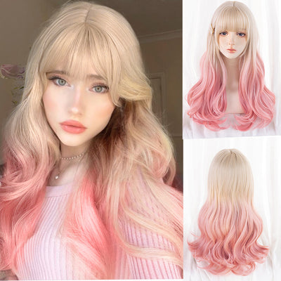 Peluca Larga Rizada de Fibra Sintética para Mujer - Image 9