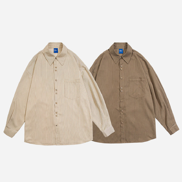 Camisa Suelta de Rayas Verticales para Hombre - Versátil y Cómoda