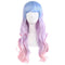 Peluca Harajuku Rizada Larga con Capucha Multicolor para Mujer