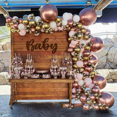 Set de Globos Metalizados Oro Rosado para Fiestas - Image 9