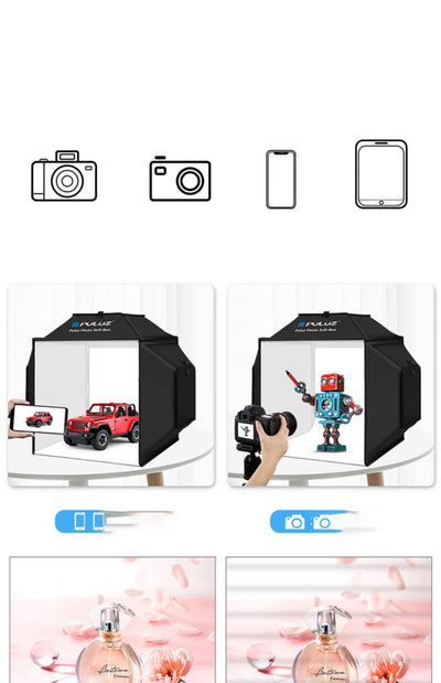 Caja de Luz LED Plegable 40cm para Fotografía de Productos - Image 12