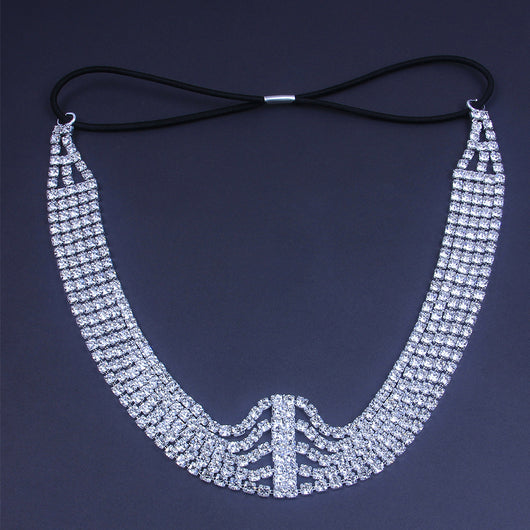 Diadema Elástica con Diamantes de Imitación - Cinco Filas de Brillantes - Image 14