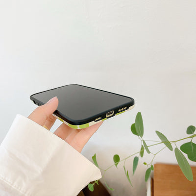 Funda Silicona para Teléfono Cuadrícula Naranja Verde Minimalista - Image 3