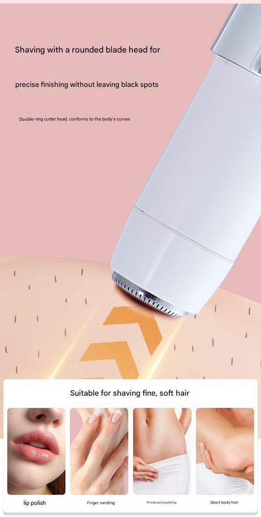 Two white and silver electric shavers for painless, full-body hair removal, featuring a detachable and washable blade head. - Image 11