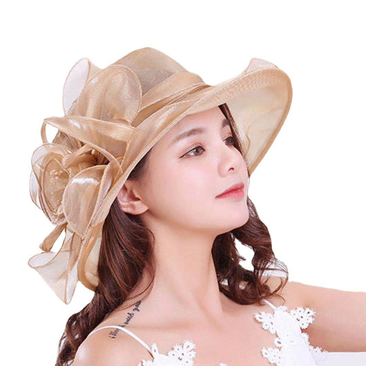 Sombrero de Gasa con Flores para Bodas y Eventos - Image 12
