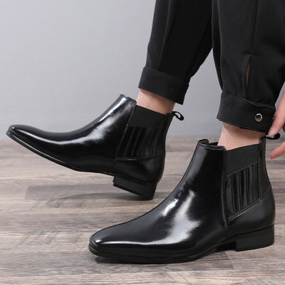 Botas Chelsea Puntiagudas Estilo Británico para Hombre - Zapatos Formales de Cuero - Image 2