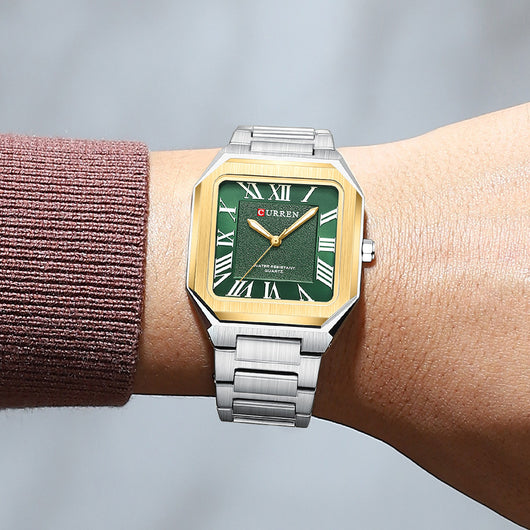 Reloj de Cuarzo Impermeable para Hombre con Números Romanos y Correa de Acero Inoxidable - Image 8