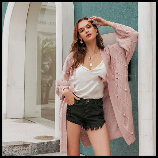 Cardigan de Lana Tejida Mujer Largo Holgado con Cintura Definida - Image 10