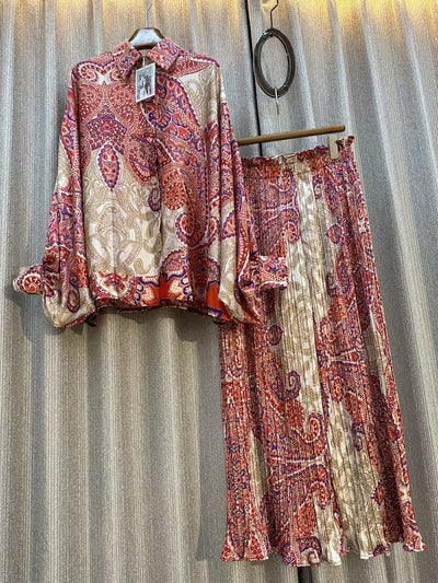 Conjunto de Dos Piezas: Blusa Estampada Personalizada + Pantalón Ancho de Cintura Alta - Image 14