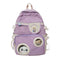Mochila Escolar Harajuku Coreana Negra para Adolescentes