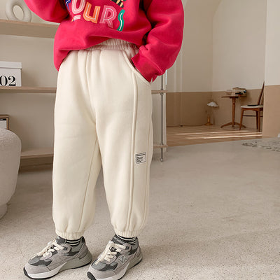 Pantalones de Buzo Infantiles con Detalles de Costura y Terciopelo - Image 18