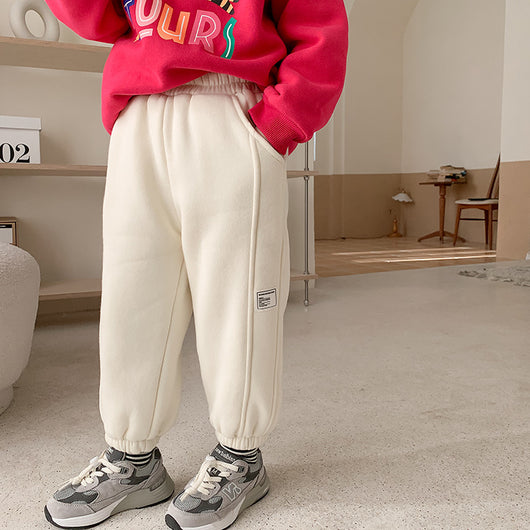 Pantalones de Buzo Infantiles con Detalles de Costura y Terciopelo - Image 18