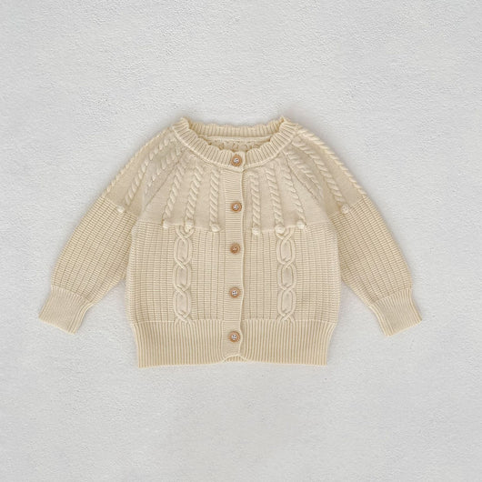 Conjunto de Dos Piezas: Enterizo Tejido con Bolas de Burbujas y Abrigo para Bebé Niña - Image 9