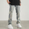 Jeans Rectos Hombre Corte Cuchillo Tinta Suelta