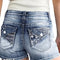Shorts Retro para Hombre con Detalles Bordados y Acabado Desgastado