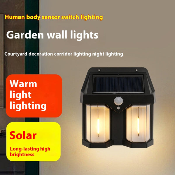 Lámpara Solar de Pared para Jardín - Decoración Exterior con Filamento Tungsteno
