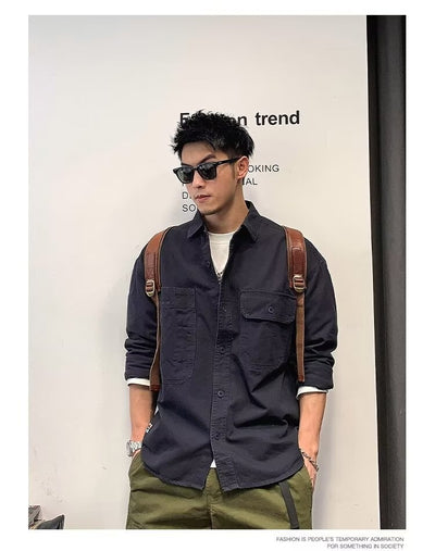 Camisa Chaqueta Suelta Talla Grande Manga Larga para Otoño - Image 14