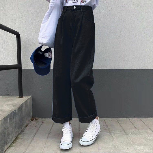 Jeans Sueltos Otoño Invierno Estilo Coreano para Mujer - Image 10